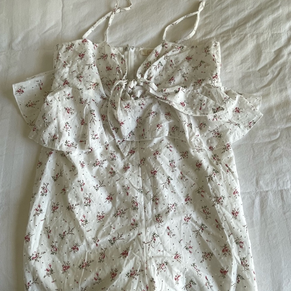 Franco White Cotton Romper Large - Picture 3 of 8